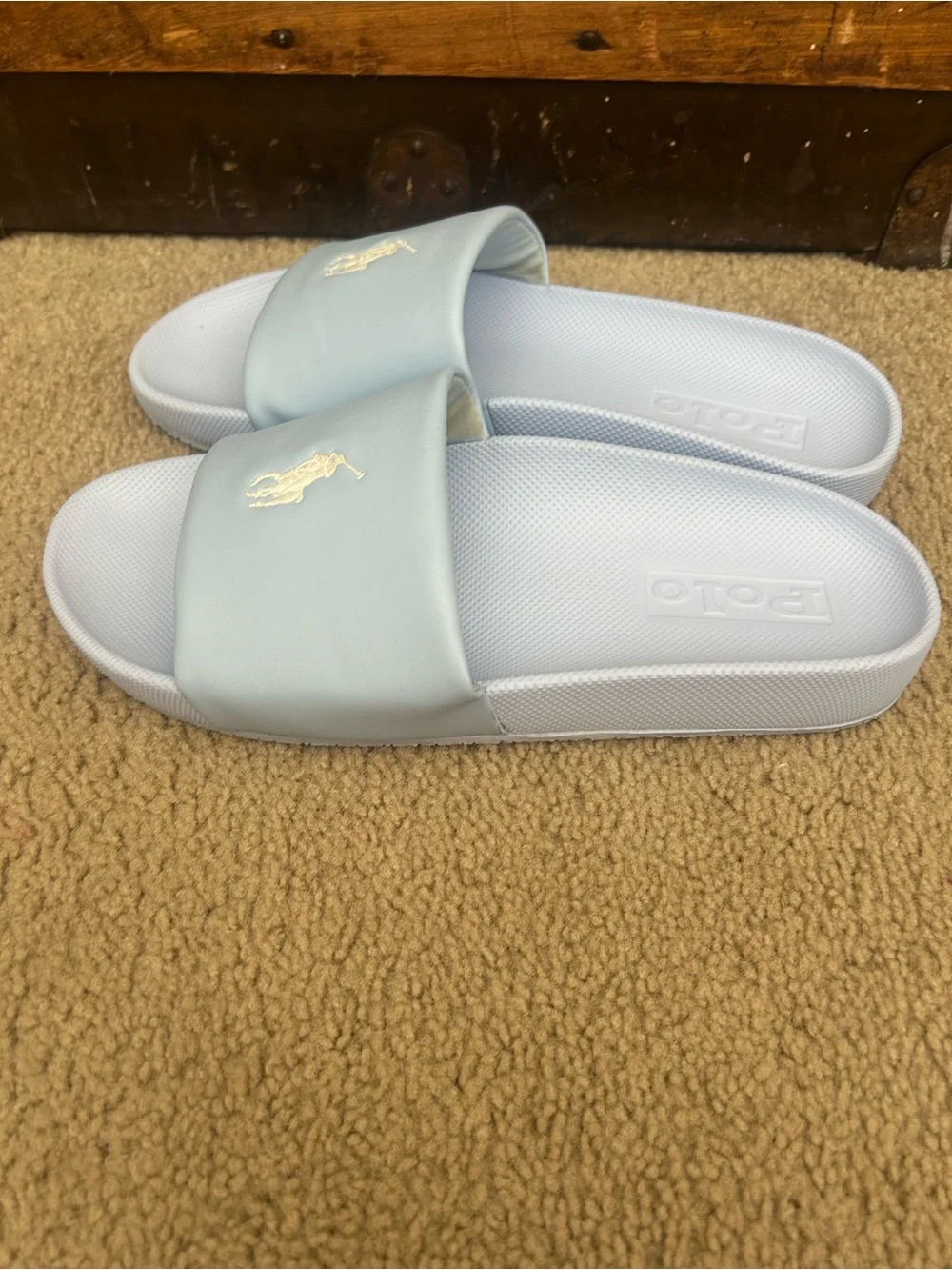Polo by Ralph Lauren Pale Blue Slide Sandals for Women